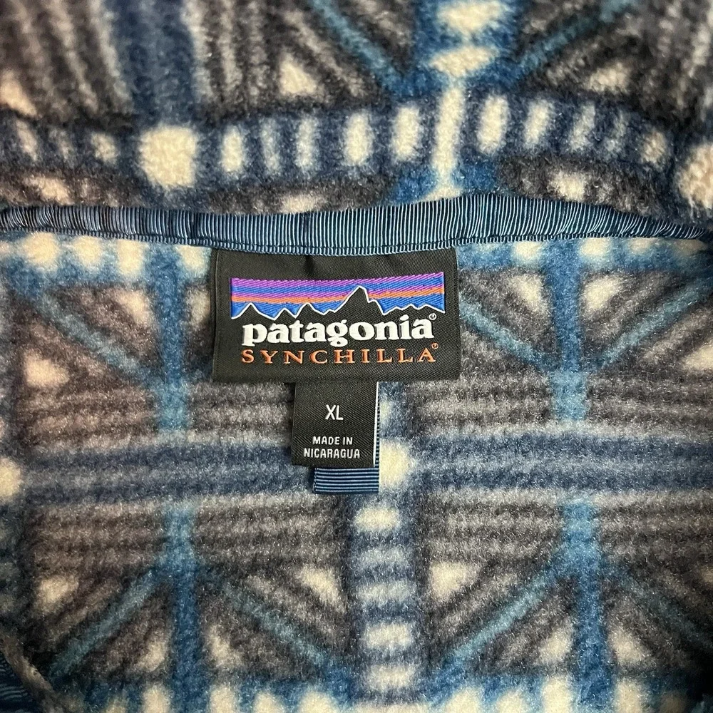 Patagonia Lightweight Synchilla Snap-T Mens XL Snow Beam Dark Natural Pullover